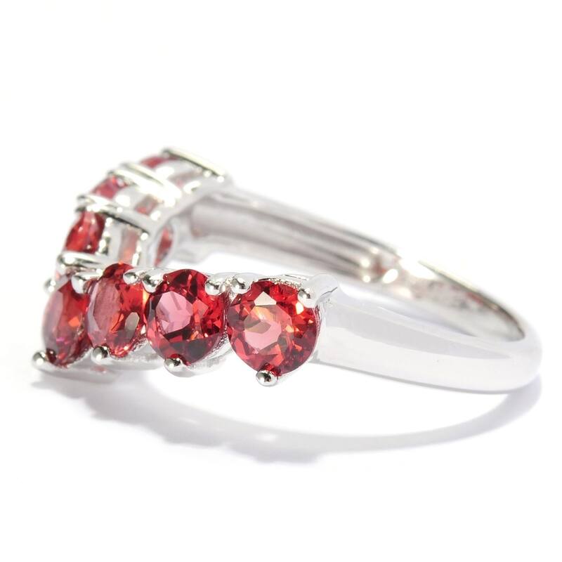 Sterling Silver Red Garnet Stack Ring