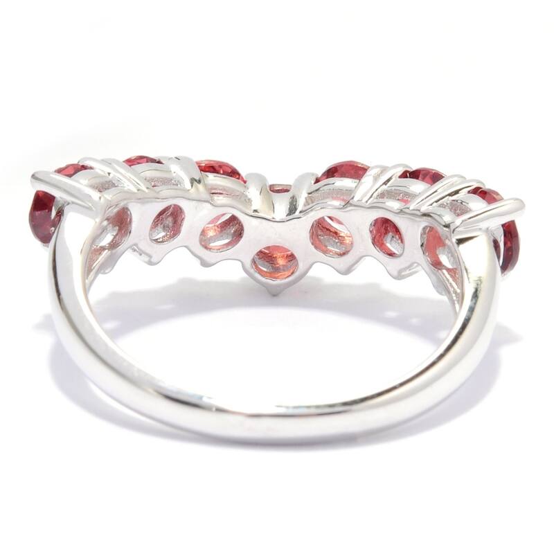 Sterling Silver Red Garnet Stack Ring