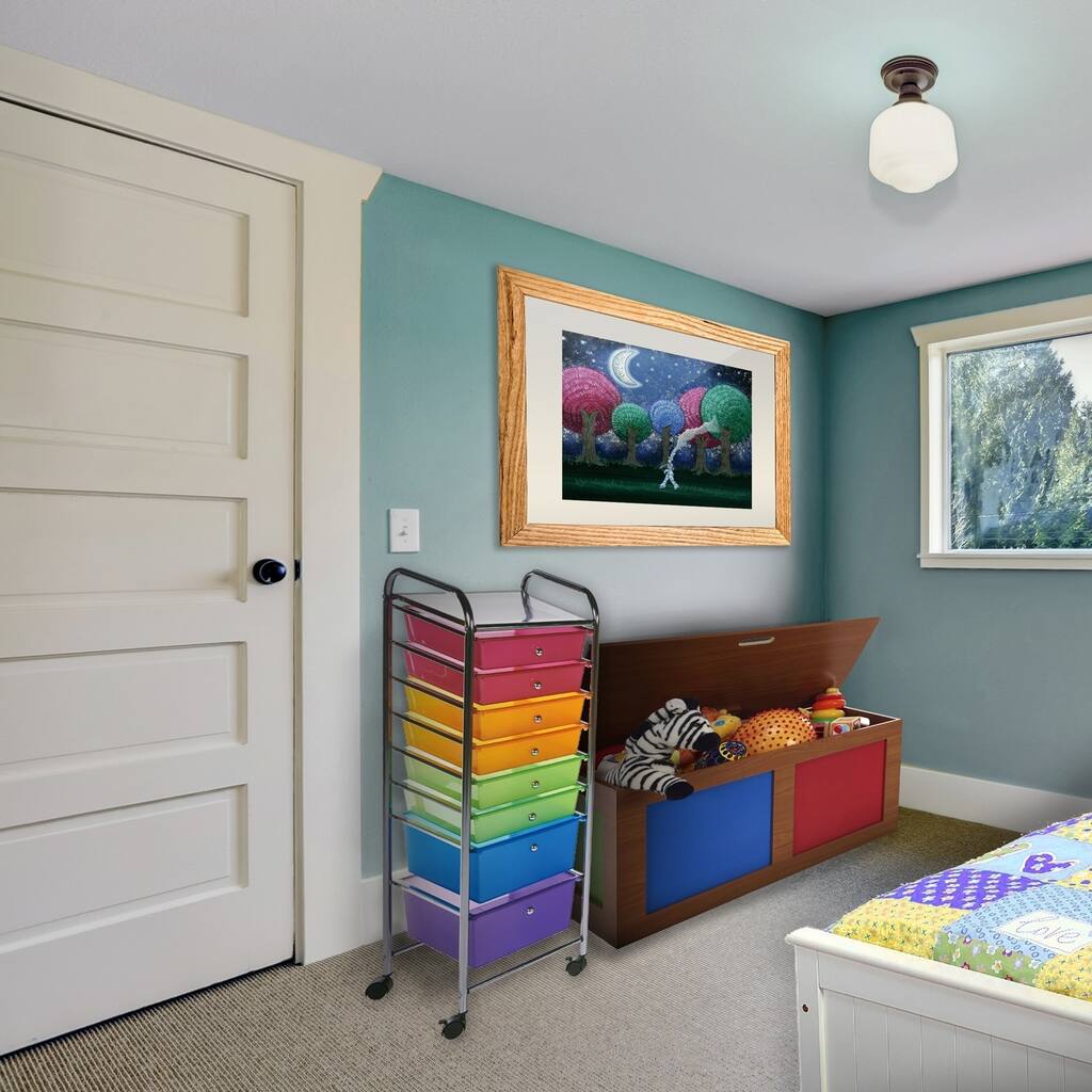 Hermosa Home 8 Drawer Steel Decorative Rolling Storage Cart - Satin Nickel