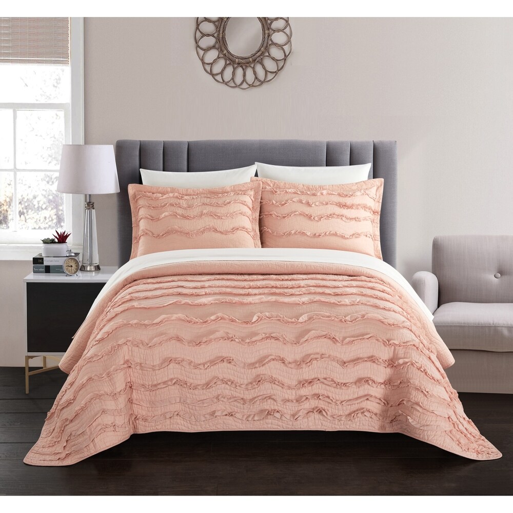 BEAUTIFUL XXXL CLASSIC VINTAGE CHIC STITCH SCROLL COZY SOFT BEDSPREAD QUILT SET 