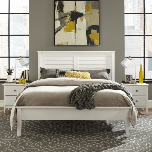 Grain Wood Furniture Greenport Queen Louvered Platform Bed