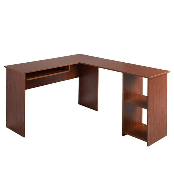 Shop Fineboard L Shaped Office Corner Desk With Two Side Shelves