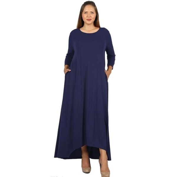 plus size asymmetrical hem dress