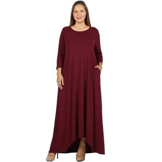 Shop JED Women's Plus Size Asymmetric Hem Maxi Dress with Pockets - On ...