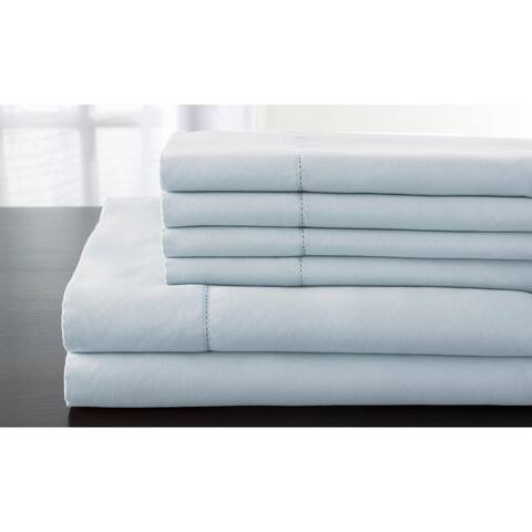Elite Home Products 1200 Thread Count Cotton Rich Lt. Blue Luxury Estate Bonus Bed Sheet Set