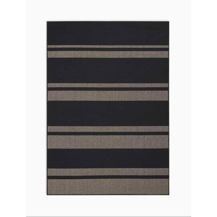 Calvin Klein San Diego Striped Area Rug by Nourison - 5' x 7' - Beige/Black - Rectangle