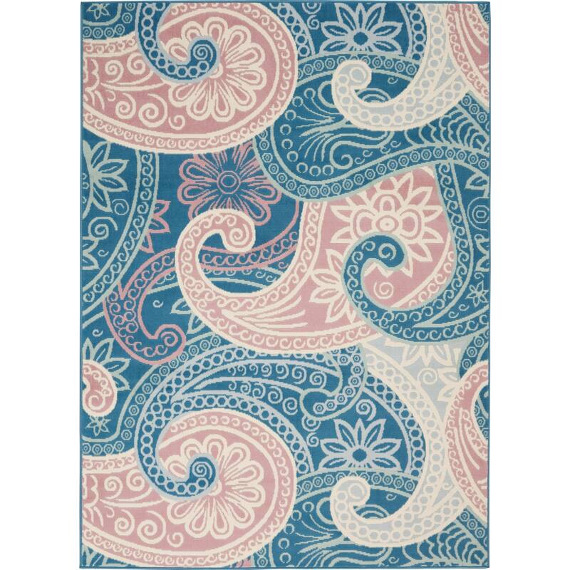 Nourison Jubilant Paisely Area Rug - 4' x 6' - Blue/Multi - Rectangle