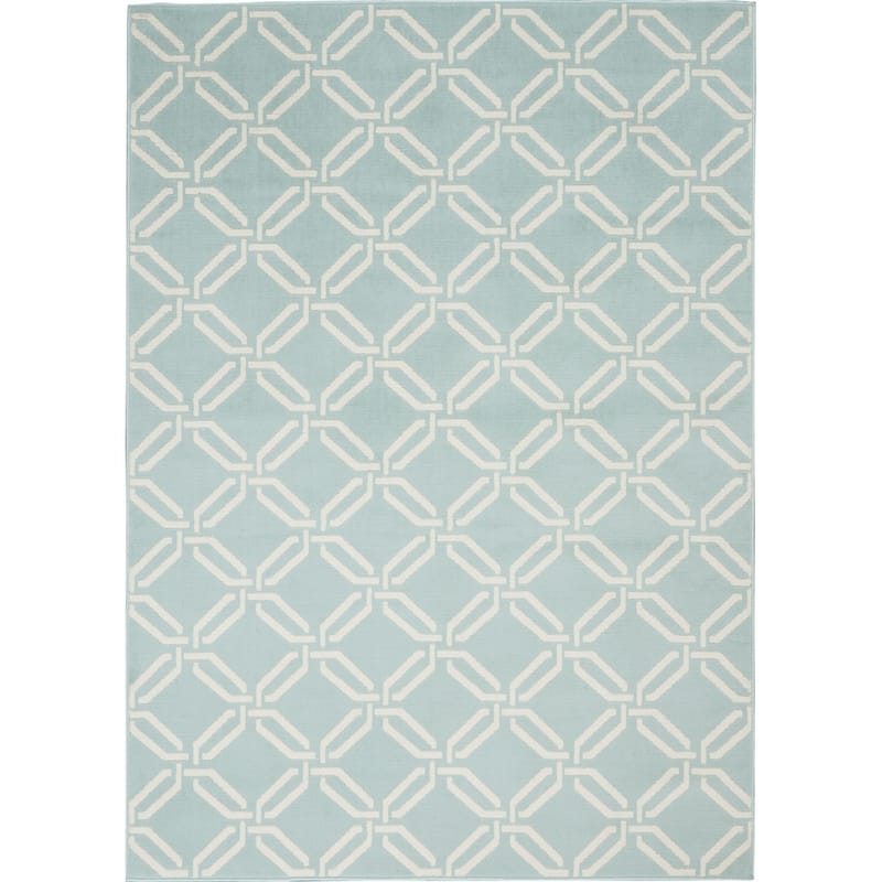 Nourison Jubilant Geometric Trellis Area Rug - 5'3" Round - Aqua