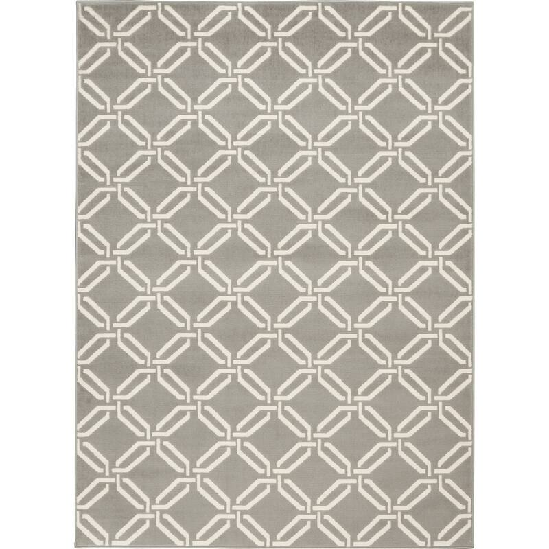 Nourison Jubilant Geometric Trellis Area Rug - 2'3" x 7'3" Runner - Grey