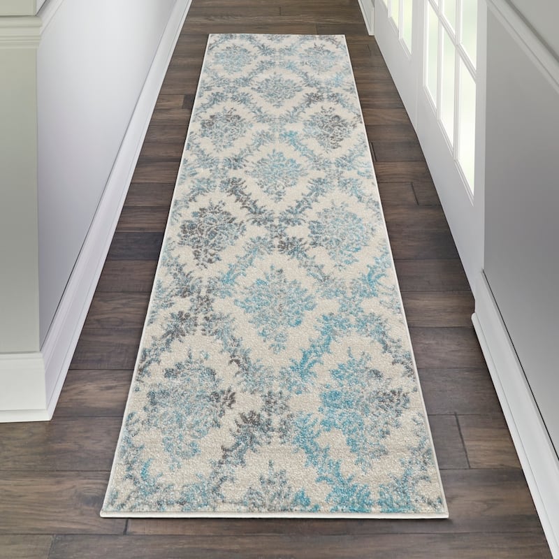 Nourison Tranquil French Country Floral Damask Area Rug