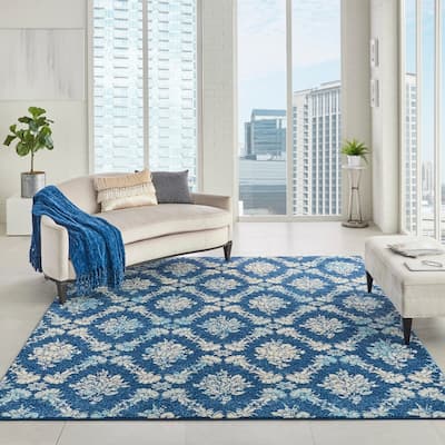 Nourison Tranquil French Country Floral Damask Area Rug