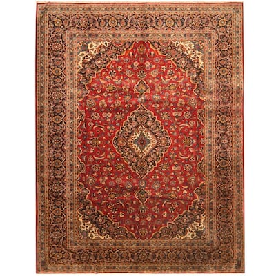 Handmade One-of-a-Kind Kashan Wool Rug (Iran) - 9'9 x 13'