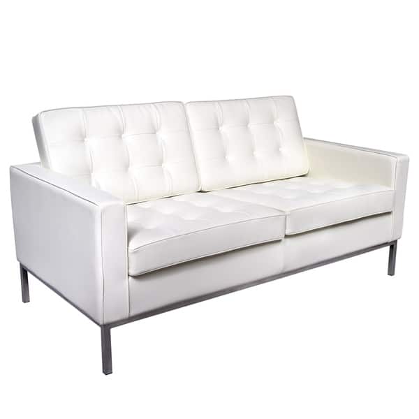 Leisuremod Florence Mid Century Tufted Oned White Leisuremod Florence Mid Century Tufted Oned White