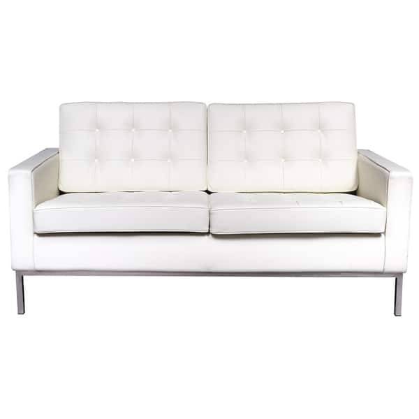 Leisuremod Florence Mid Century Tufted Oned White Leisuremod Florence Mid Century Tufted Oned White