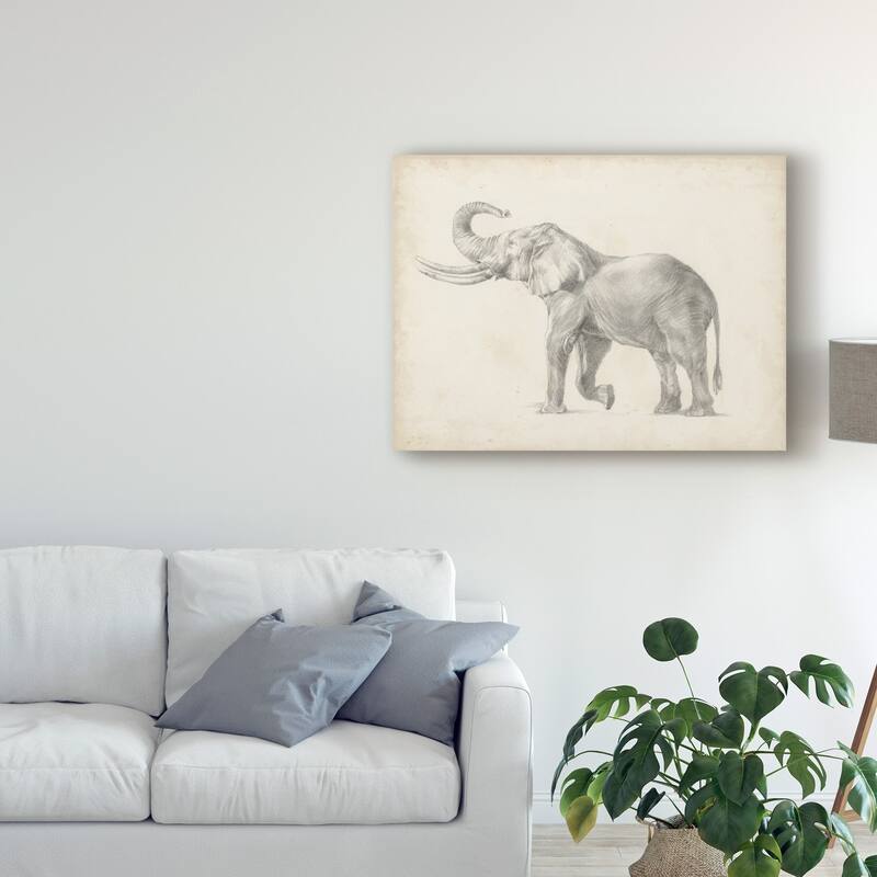 Ethan Harper 'Elephant Sketch I' Canvas Art - On Sale - Bed Bath ...