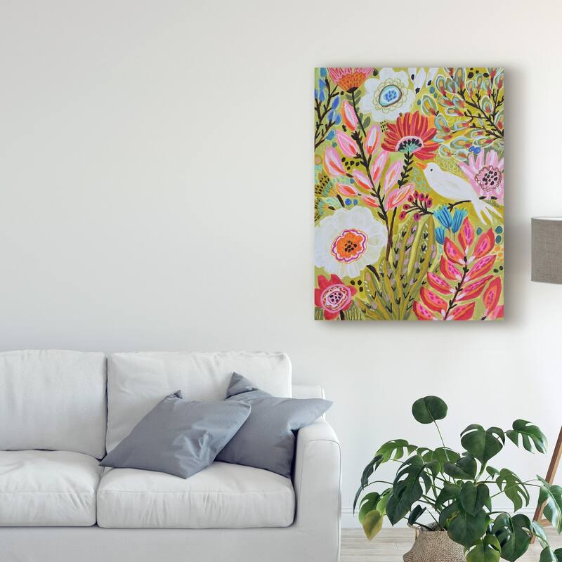 Karen Fields 'Garden Birds Ii' Canvas Art