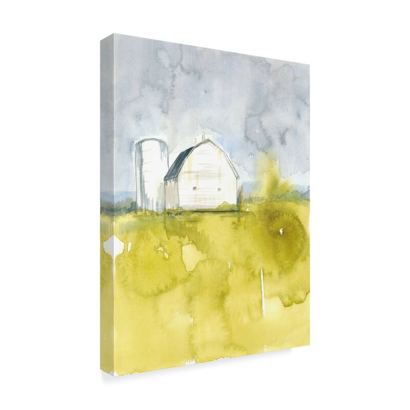 Jennifer Goldberger 'White Barn On Citron Ii' Canvas Art
