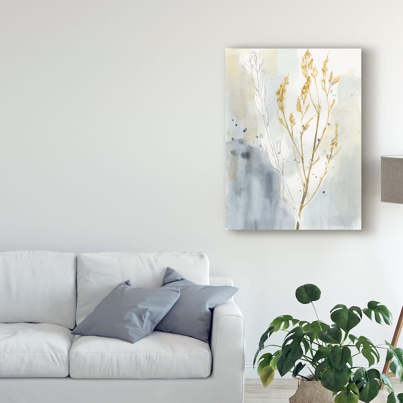Jennifer Goldberger 'Yellow Wild Grass I' Canvas Art