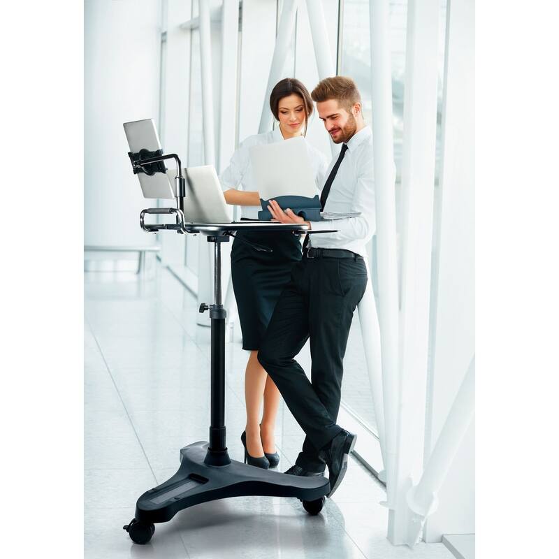 AIDATA LPD502P Sit/Stand Mobile Laptop Workstation w/XL Tablet Holder ...