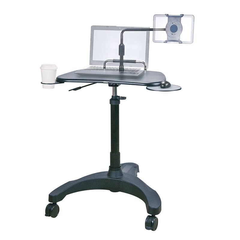 AIDATA LPD502P Sit/Stand Mobile Laptop Workstation w/XL Tablet Holder ...