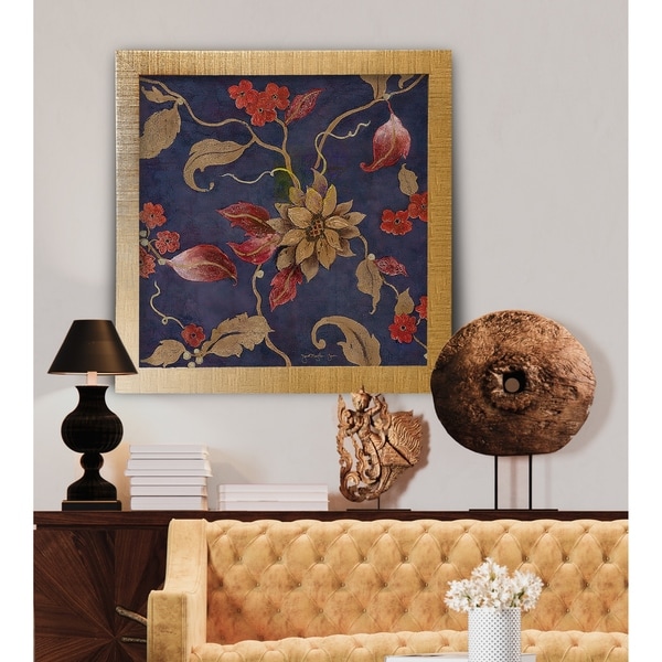 Flowers on Denim III -Framed Giclee Print