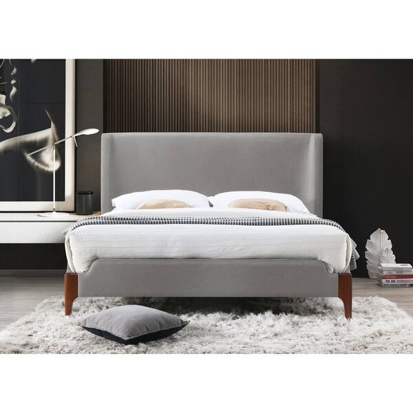 Shop Omax Decor Harper Upholstered Platform Bed Queen Size On