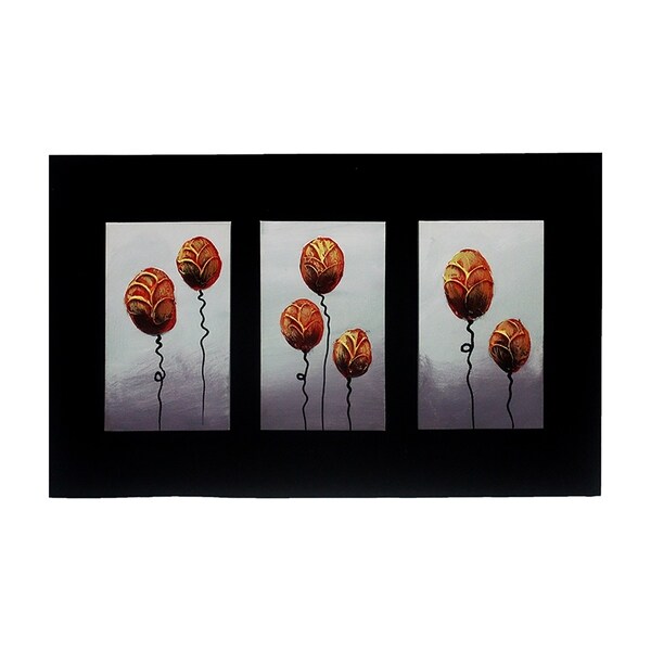 Essential Decor & Beyond '3D Modern Flower' Acrylic Painting EN18137 - Orange