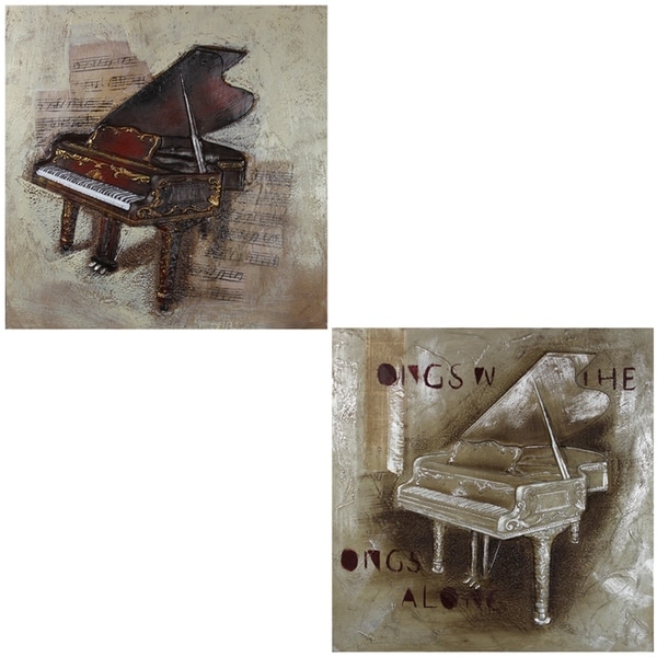 Essential Decor & Beyond '2pc. Piano' Oil Painting on Canvas EN110341 - Multi-color