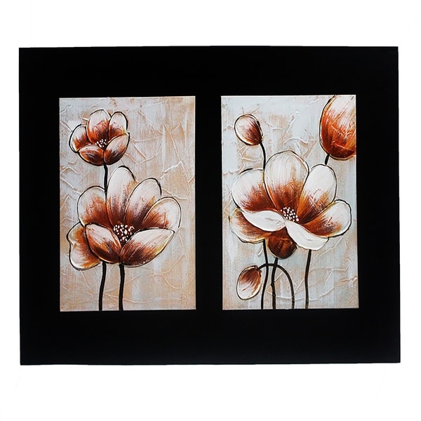 Essential Decor & Beyond 3D Modern Flower Oil Painting on Canvas EN18135 - Orange