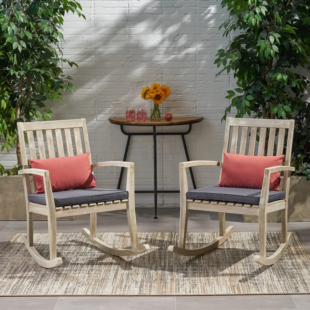 Montrose Traditional Outdoor Acacia Wood Rocking Chairs (Set of 2) by Christopher Knight Home