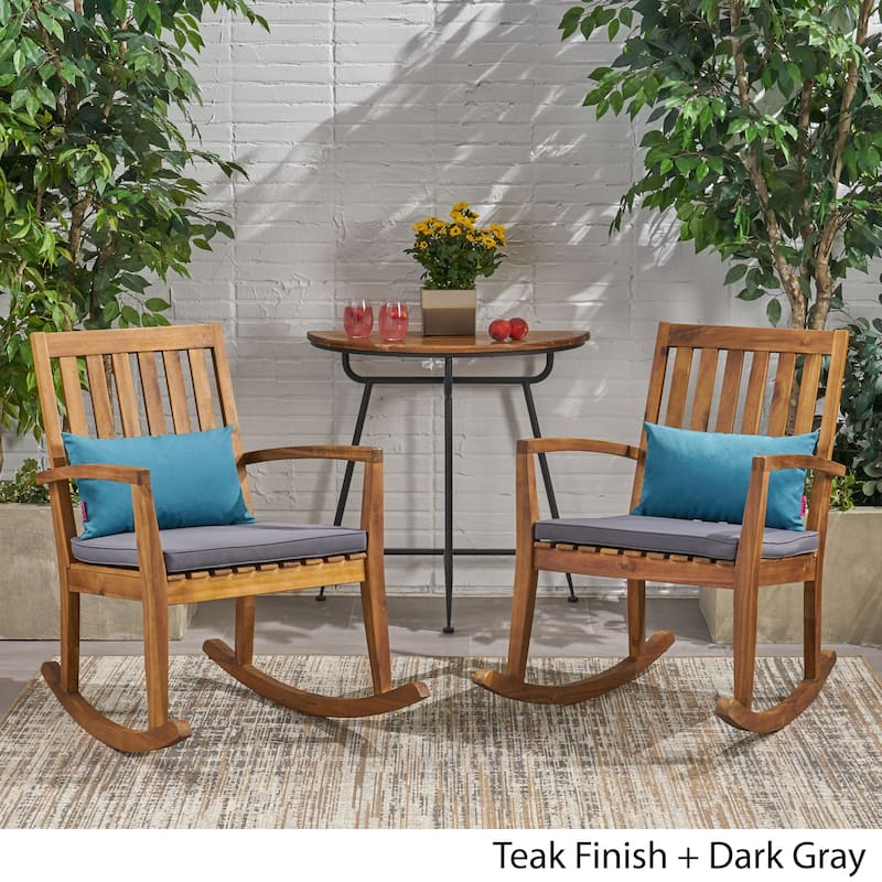 Montrose Traditional Outdoor Acacia Wood Rocking Chairs (Set of 2) by Christopher Knight Home