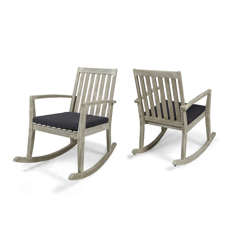 Montrose Traditional Outdoor Acacia Wood Rocking Chairs (Set of 2) by Christopher Knight Home