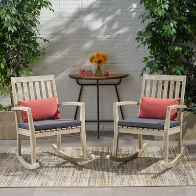 Montrose Traditional Outdoor Acacia Wood Rocking Chairs (Set of 2) by Christopher Knight Home