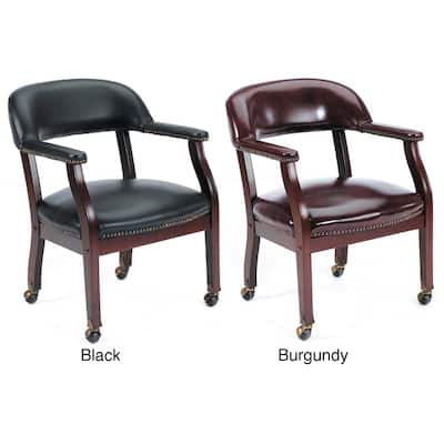 Boss Wheeled Captain's Guest Arm Chair