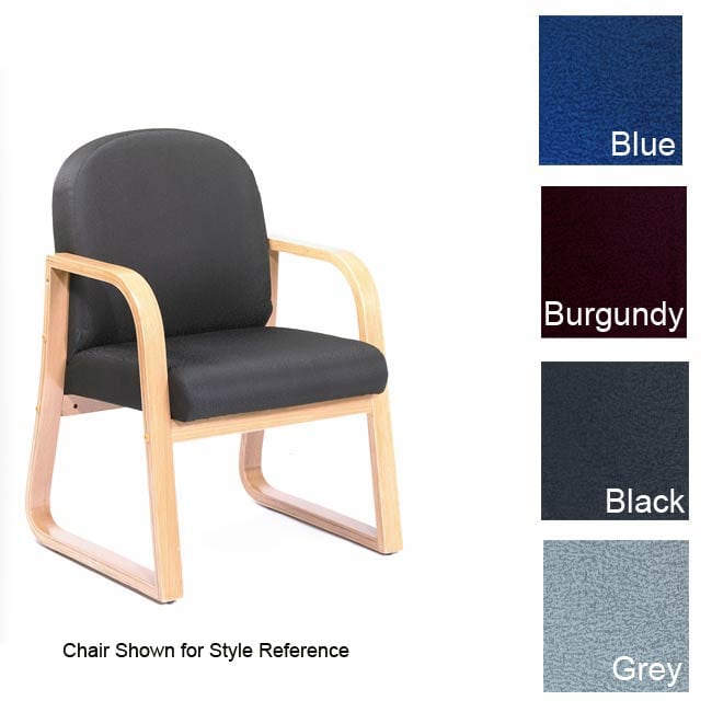 Boss Sled Base Oak Wood Reception Chair