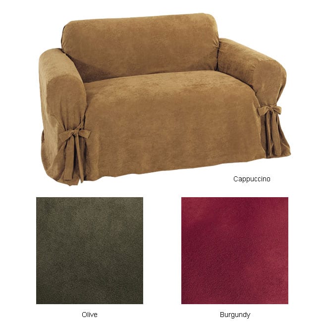 Classic Slipcovers Ultimate Suede Loveseat Slipcover - Olive