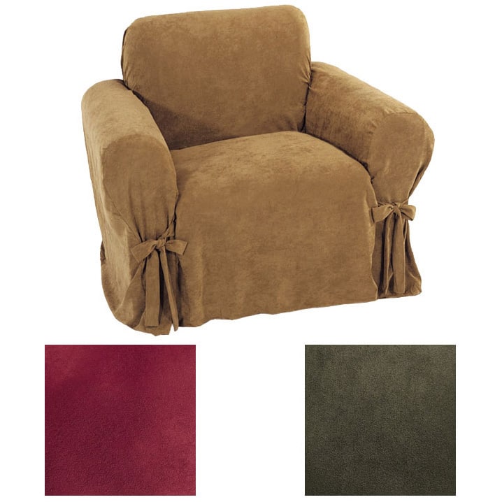 Classic Slipcovers Ultimate Suede Chair Slipcover - Olive