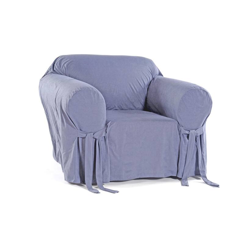 Classic Slipcovers Ultimate Suede Chair Slipcover - Blue