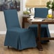 preview thumbnail 5 of 9, Classic Slipcovers Cotton Duck Parsons Chair Slipcover Pair Blue