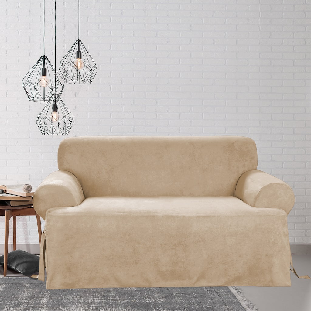 Sure Fit Smooth Suede T-cushion Sofa Slipcover