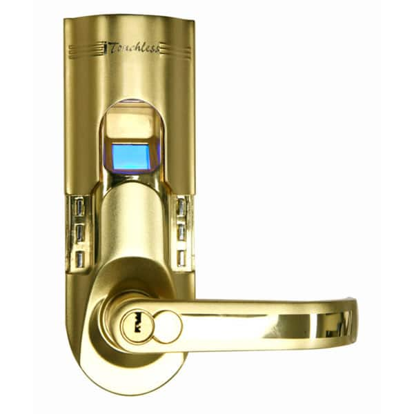 Shop Gold Finish Left Handled Fingerprint Door Lock Free