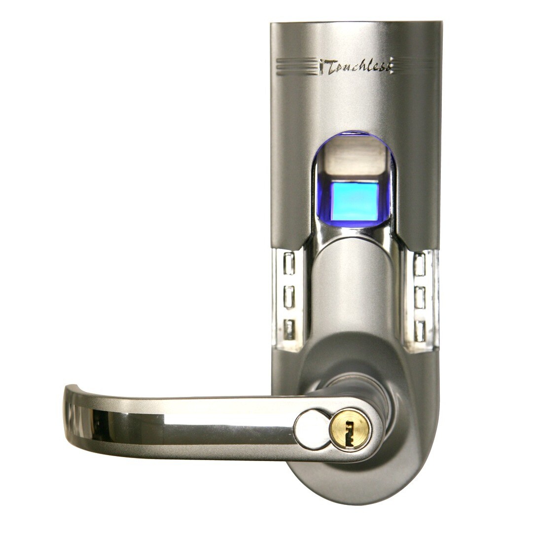 Shop Silver Finish Left Handled Fingerprint Door Lock Free