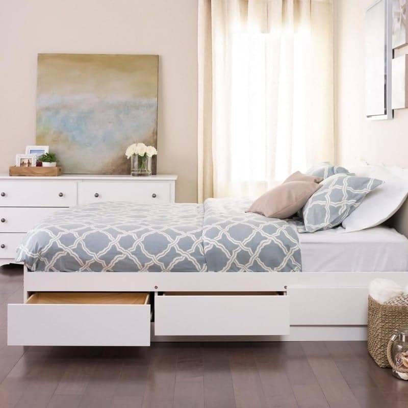shop winslow white queen platform storage bed - free shipping on