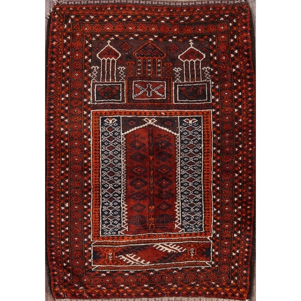Balouch Traditional Hand Made Afghan Afghanistan Oriental Area Rug - 4'2" x 3'0"