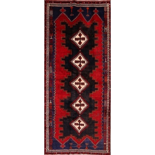 Shiraz Handmade Persian Oriental Wool Rug for Hallway - 12'10" x 5'8"