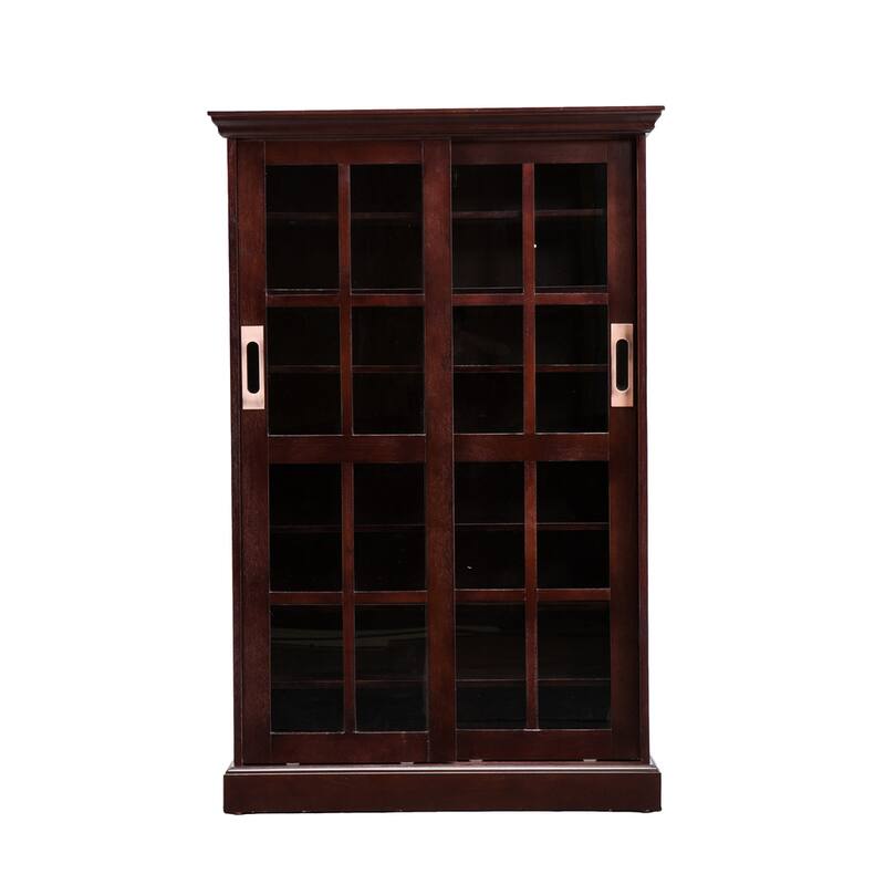 SEI Furniture Espresso Sliding Door Media Storage Cabinet