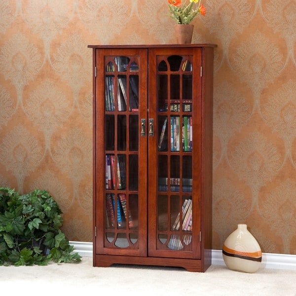 Shop Cherry Window Pane Media Cabinet On Sale Overstock 2465851
