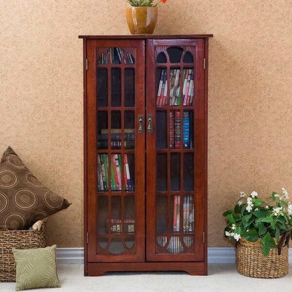 Shop Cherry Window Pane Media Cabinet On Sale Free Shipping