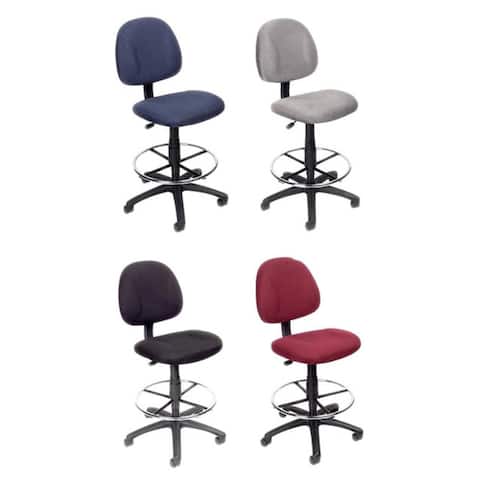 Boss Contoured Comfort Adjustable Rolling Drafting Stool Chair