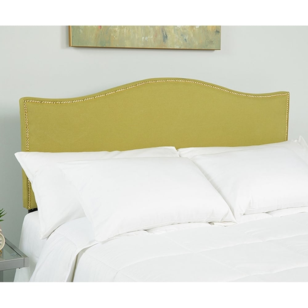 Lexington Upholstered King Size Headboard with Decorative Nail Trim in